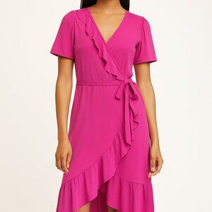 🌺 By Design NYC “Very Berry” Wrap Dress – Size M – MSRP $30 🌺